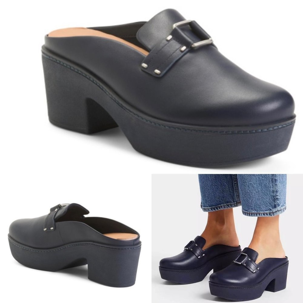 Fitflop Navy Platform Clogs